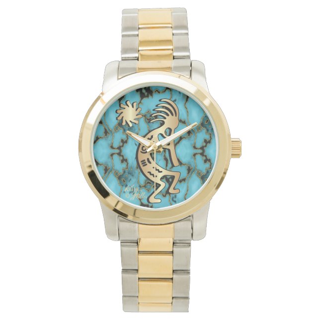 Guld Southwest Kokopelli Watch Armbandsur (Framsida)
