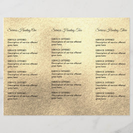 Guld Spa, Massage, Frisör Meny & Prissättning