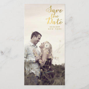 Guld Spara datumskriptövertäckningsfotokort Datumet