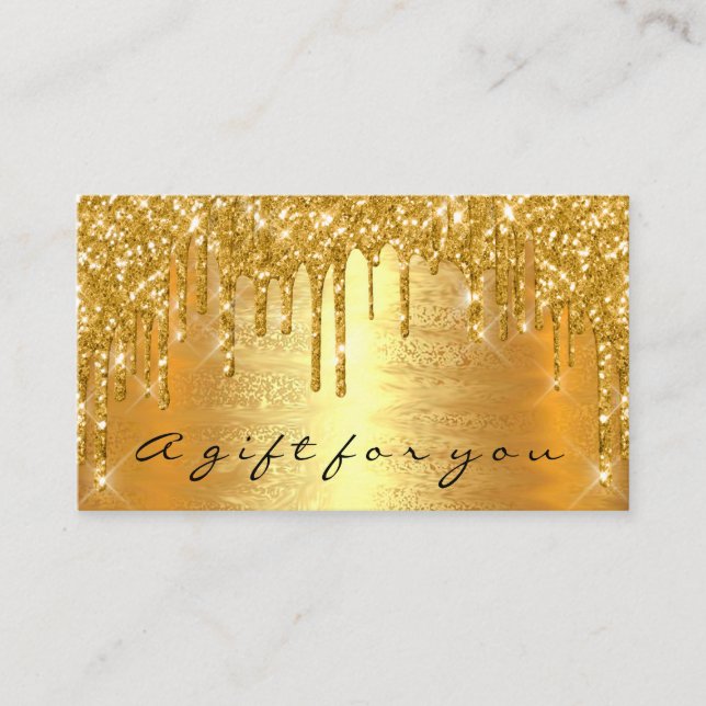 Guld Spark Gift Certificate Makeup Beauty Drifts Tidsbeställning Kort (Framsida)