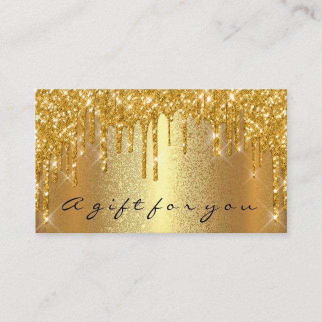 Guld Spark Gift Certificate Makeup Beauty Drip LUX Tidsbeställning Kort (Framsida)