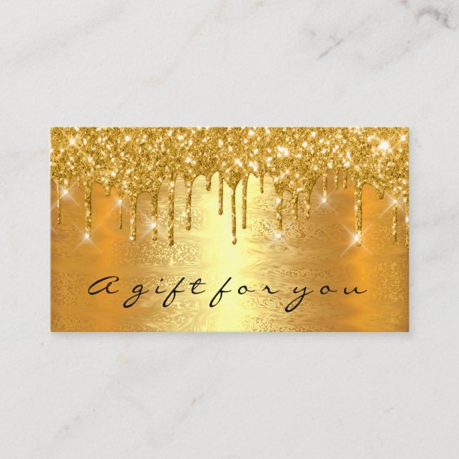Guld Spark Gift Certificate Makeup Beauty Drip VIP Tidsbeställning Kort (Framsida)