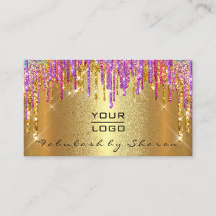 Guld Spark Makeup Artist Lash Dricks Lux-Logotyp Visitkort