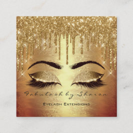Guld Spark Makeup Artist Lash Logotyp Beauty Salon Fyrkantigt Visitkort