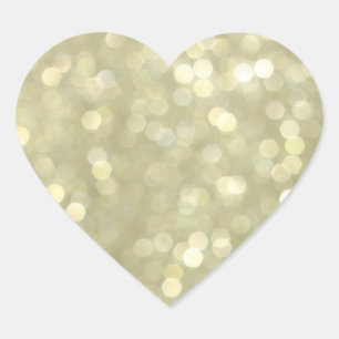 Guld Sparkles Heart Sticker Hjärtformat Klistermärke
