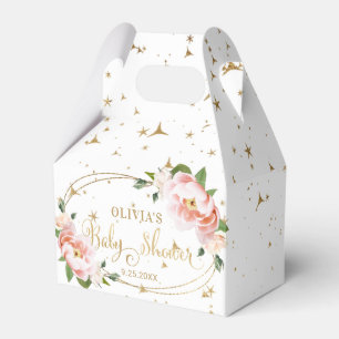 Guld Sparkles Rosa Blommigt Flicka Shower Presentaskar
