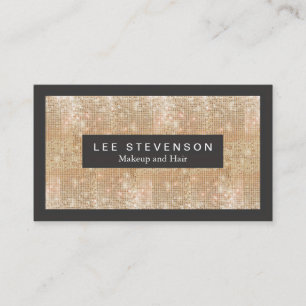 Guld Sparkly FAUX Sequins Makeup Artist Salon Visitkort