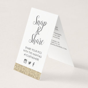 Guld Sparkly Glitter Party Hashtag-kort Kort