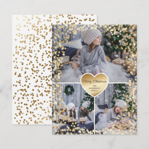Guld Sparkly Photo God jul Julkort