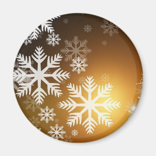 Guld Sparkly Snöflingor Magnet