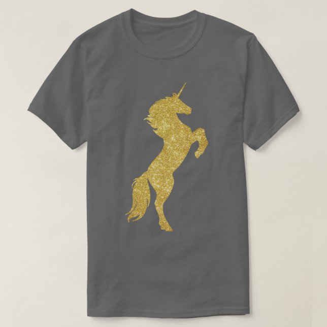 Guld Sparkly Unicorn T Shirt (Design framsida)