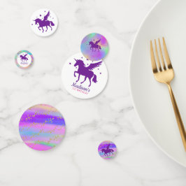 Guld Specklad Lila Unicorn Birthday