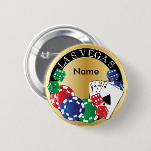 Guld Spelare Las Vegas - Dice, Cards, Poker Chip Knapp