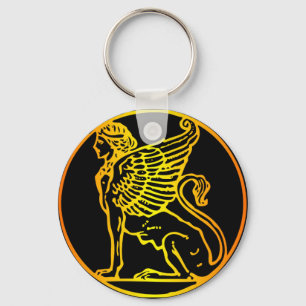 Guld Sphinx Nyckelring