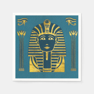 Guld- Sphinxhuvud med egyptiska hieroglyphs Pappersservett