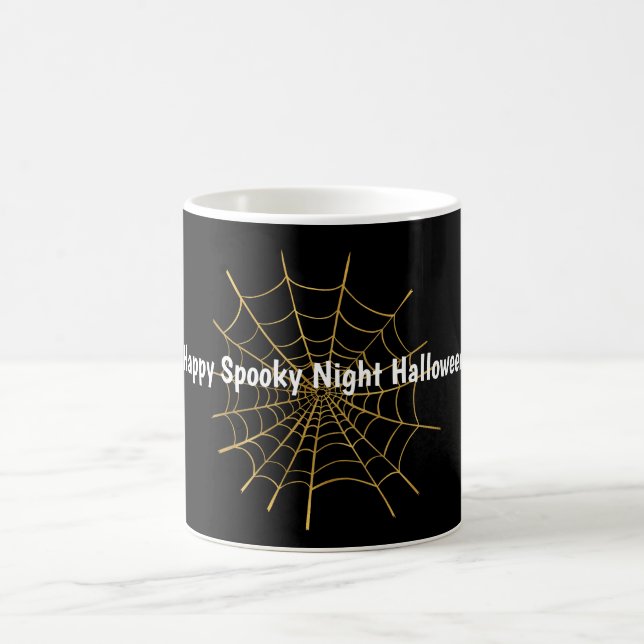 Guld Spindelnät Halloween Magisk Mugg (Center)