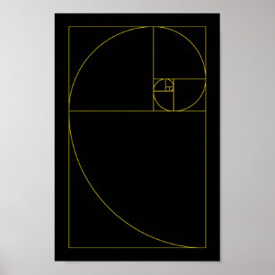 Guld- spiral sakral geometri poster