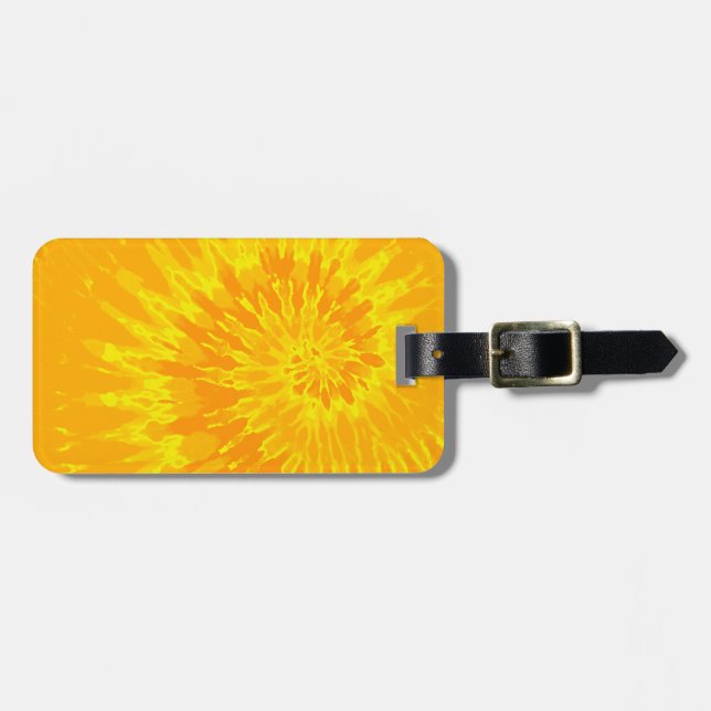 Guld Spiral Tie Dye Bagageetikett Bagagebricka (Horisontell Framsida)