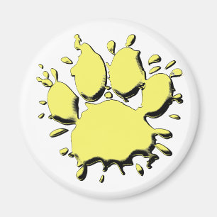 Guld Splatter Hund Tass Teckning Magnet