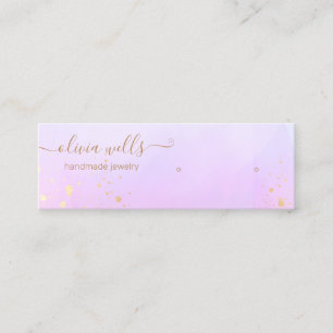 Guld Splatter Lavender Watercolor Stud Earring Mini Visitkort