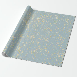 Guld Splatter Sea Skam Blue Grönt Grått Glam Presentpapper