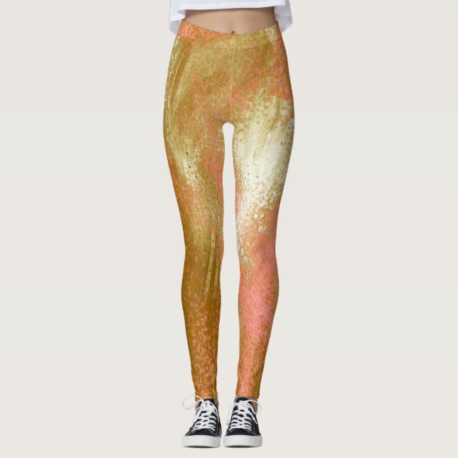 Guld Splattered Leggings (Framsida)