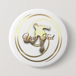 Guld Sport Tennis Fläkt Lägg till text Knapp