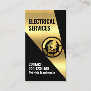 Guld-spotlight på Home Electrical Visitkort