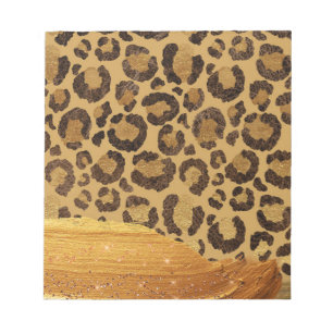 Guld Spots på Metall Glamor Cheetah Skin Anteckningsblock