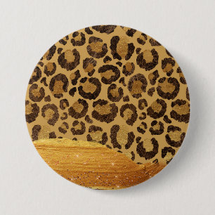 Guld Spots på Metall Glamor Cheetah Skin Knapp