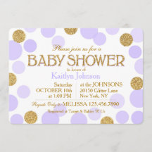 Guld- spridd glitterlavendel pricker baby shower