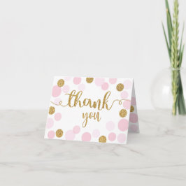 Guld Sprinkles Scatter Rosa Dots Tack Kort