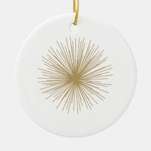 Guld Sputnik Starburst Julgransprydnad Keramik