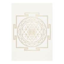Guld Sri Yantra Sacred Geometry Konsttryck