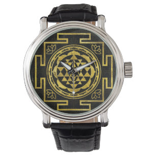 Guld- Sri Yantra/Sri Chakra Armbandsur