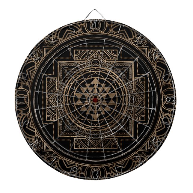 Guld- Sri Yantra/Sri Chakra i lotusblomma Darttavla (Framsidan)