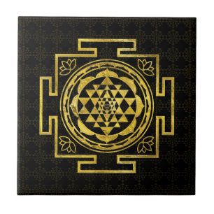 Guld- Sri Yantra/Sri Chakra Kakelplatta