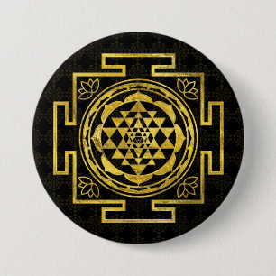 Guld- Sri Yantra/Sri Chakra Knapp
