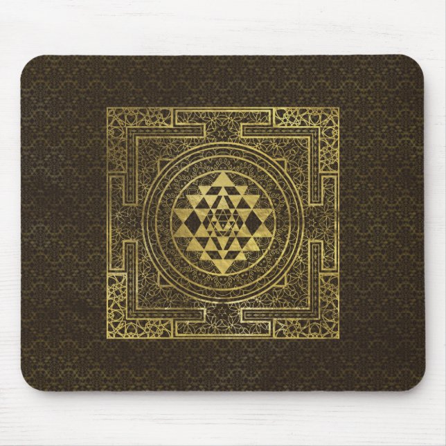 Guld- Sri Yantra/Sri Chakra Musmatta (Framsidan)