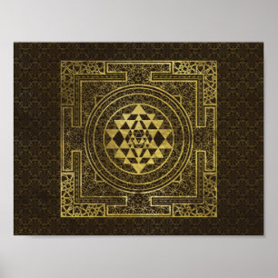 Guld Sri Yantra/Sri Chakra Poster