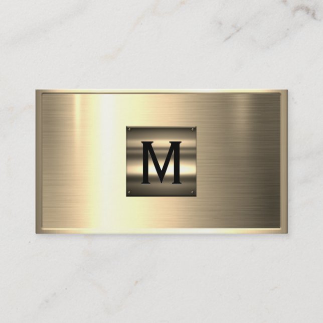 Guld Stainless Steel Metall Affärskort Visitkort (Framsida)