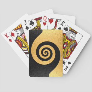 Guld Stainless Steel Metall med Spiral Mönster Spel Kort