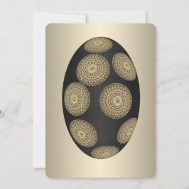 Guld Stamped Mandala Black Egg Card Julkort