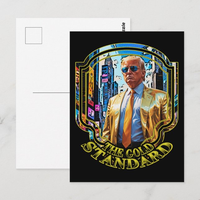 Guld Standard - president Trump 2024 Vykort (Fram/baksida)