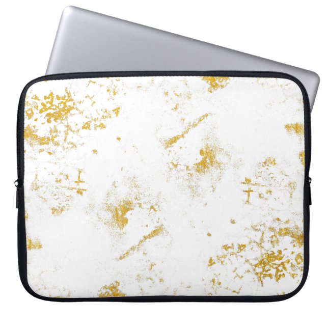 Guld stänk Struktur. Pensellinjedesign inslag Laptop Fodral (Framsidan)