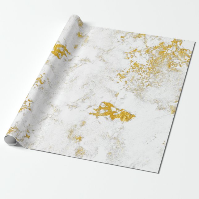 Guld stänk Struktur. Pensellinjedesign inslag Presentpapper (Utrullad)