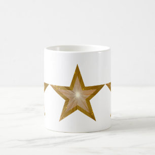 Guld Star 3 stjärnor mugg vit