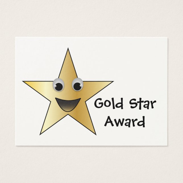 Guld Star Achievement Award för barn Visitkort (Framsidan)
