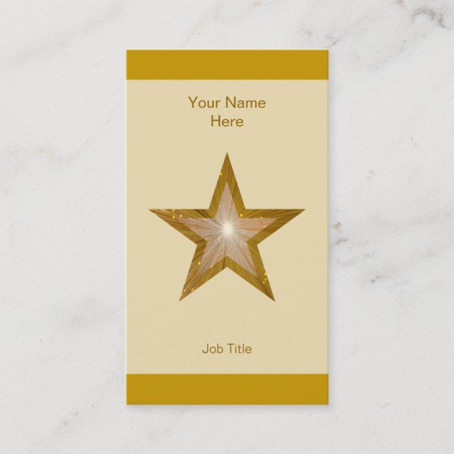 Guld Star affärskort kräm rand lodrät Visitkort (Framsida)