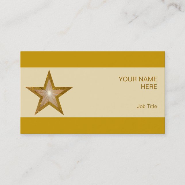 Guld Star affärskort kräm rand Visitkort (Framsida)